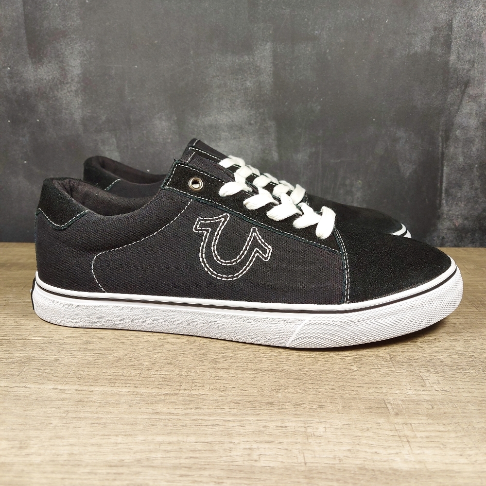 True Religion Nuno Black Suede Canvas Sneakers 12